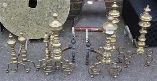 4 brass fire dogs